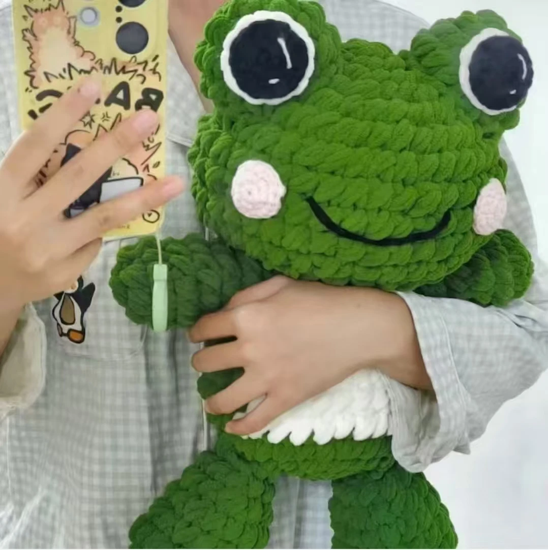 かぎ針編み材料キット-カエル人形枕-アイスストリップ-カエル人形-diy-かぎ針編みギフトバッグ材料-クリエイティブおもちゃ-フェスティバル用品