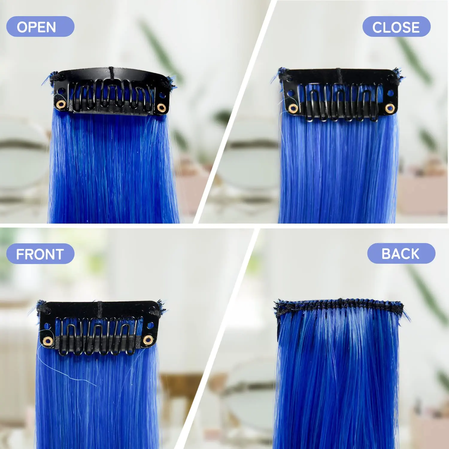 2PCS/7PCS 20inch Colorful Leopard Print Hair Extensions Synthetic Wig Clip in Hiarpiece Halloween Party Daily Wear view 3