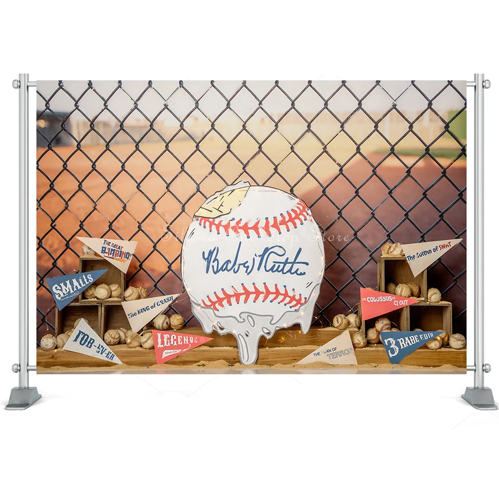 Summer Sandlot Photo Background per Baseball Sport Photography fondale Cloth Boy 1st Birthday Cake Smash Photo Studio puntelli