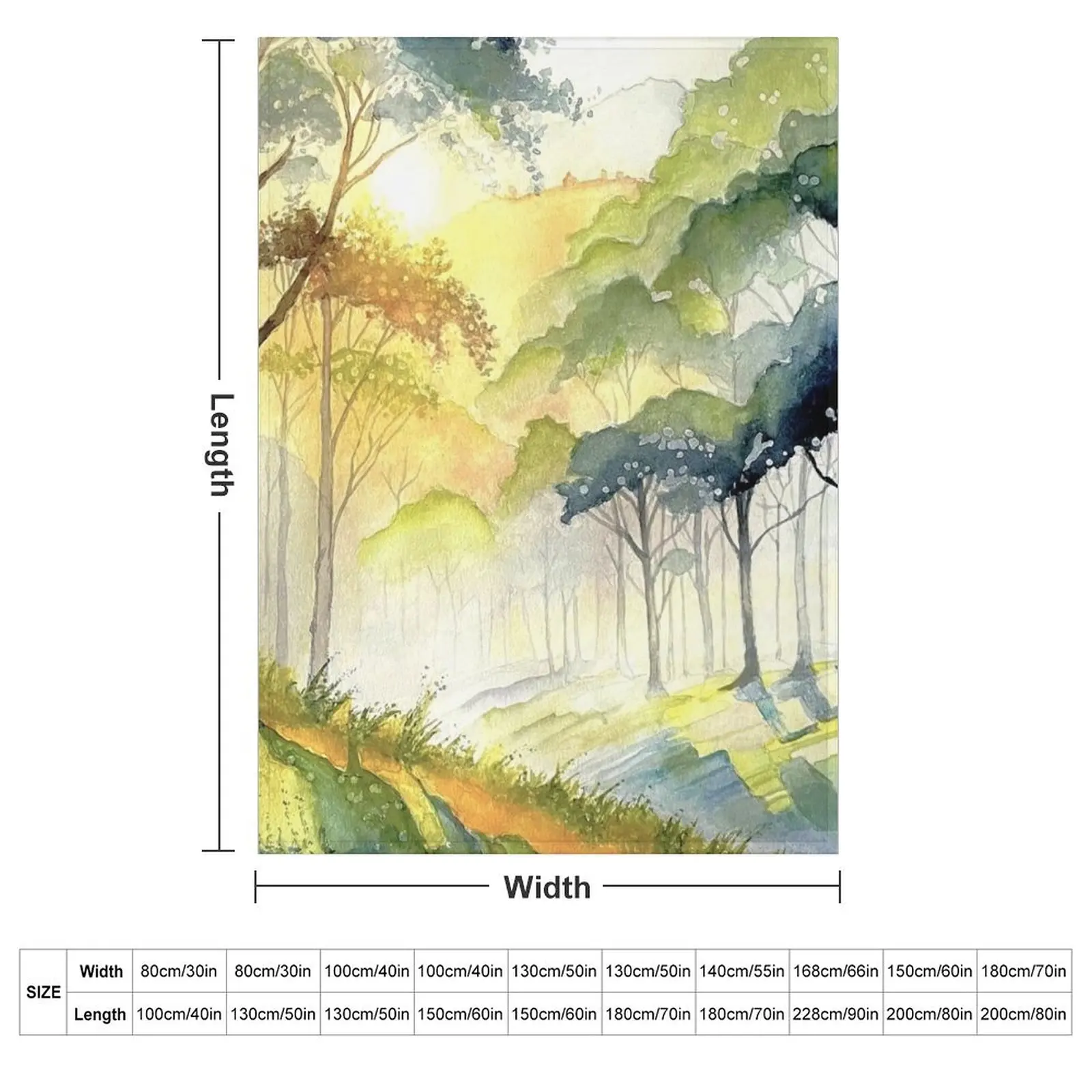 Original watercolour of a misty mountain sunrise. Throw Blanket Thermals For Travel sofa bed For Sofa Thin Cute Plaid Blankets