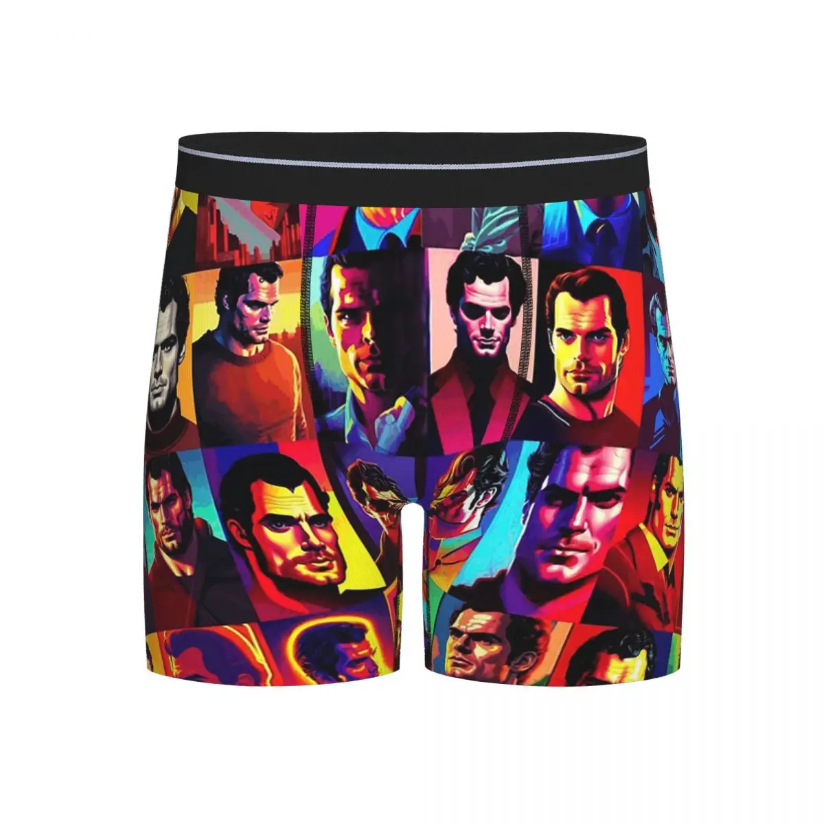 

Long Boxer Underpants Shorts Henry Cavill Photo Collage Panties Men Ventilate Underwear for Homme Man Boyfriend Gift