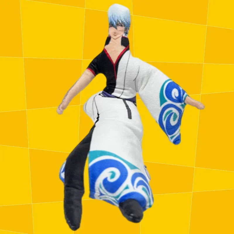 30cm Cartoon GINTAMA Abstract Doll Sakata Gintoki Hand and Foot Wire Plush Kagura Skeleton Movable White Edge Styling Doll