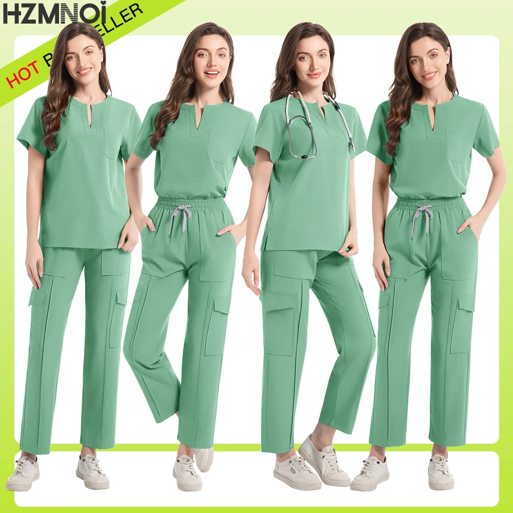 弾性医療制服女性抗シワソフト生地手術服臨床看護スクラブセットドクターナース看護スーツ