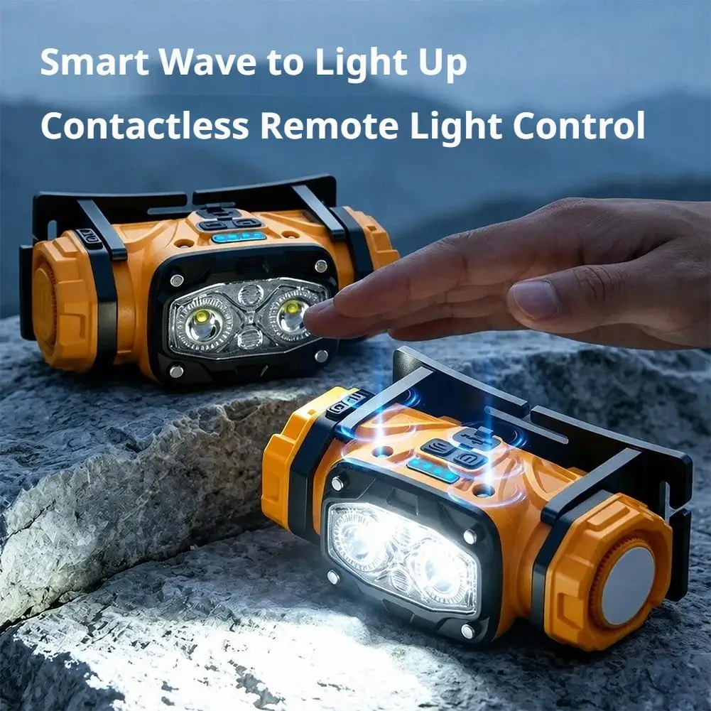 4.4W Mini Waterproof LED Headlamp Rechargeable 6-Mode Head Torch For Camping Hunting Fishing Running