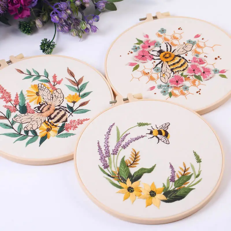Flower Bee Embroidery Kit 3