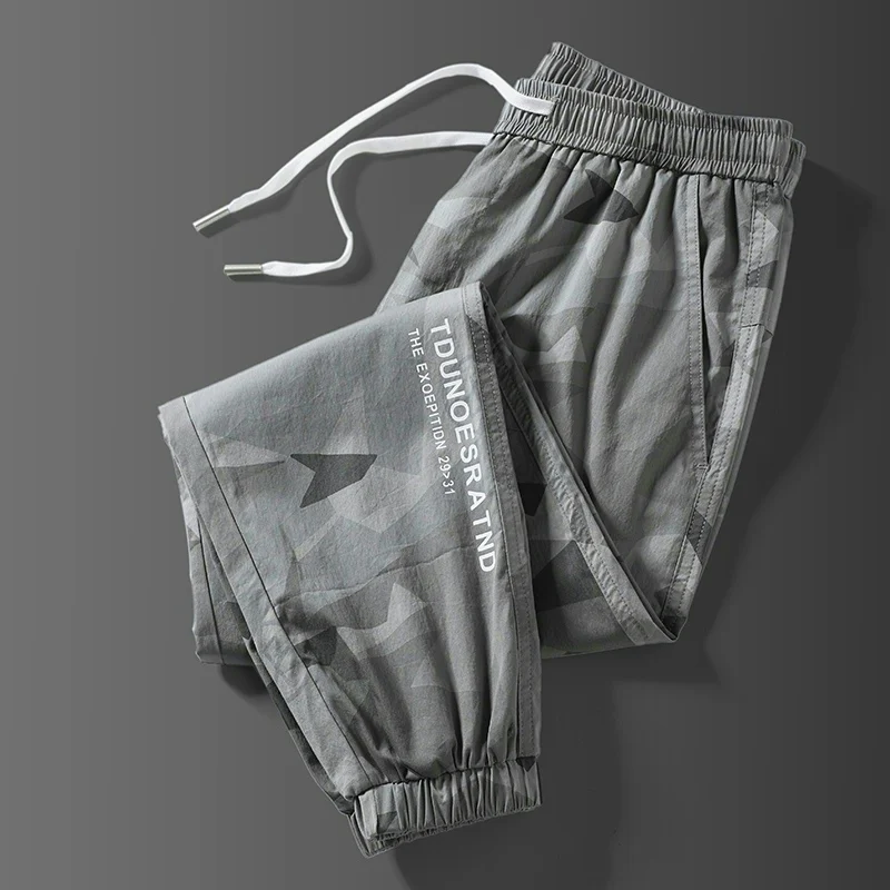 

Ice Silk Camouflage Pants Loose Fit Youth Faion Summer Workwear Trousers Korean Sle Loose Large Size Casual Harlan Pants