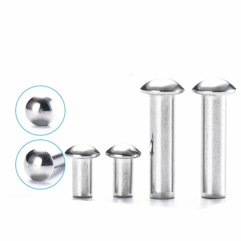 10/50pcs M2 M2.5 M3 M4 M5 M6 Gb867 Aluminum Button Semi Dome Round Punch Self-plugging Solid Rivet Rod Diameter 2 3 4 5 6mm