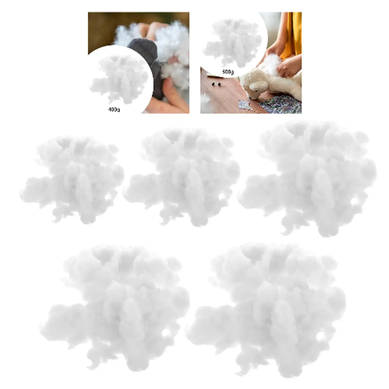 Crafts White Fiberfill DIY Dolls Stuffing Soft Decorative Resilience Polyester Fiber Fill Home Decor for Cushion DIY Projects