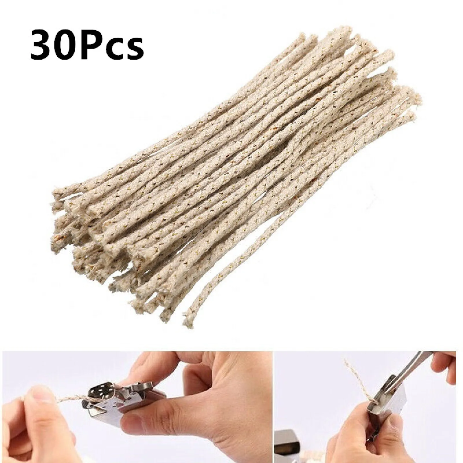 30 Piece Cotton Core Wicks for Oil Lighters