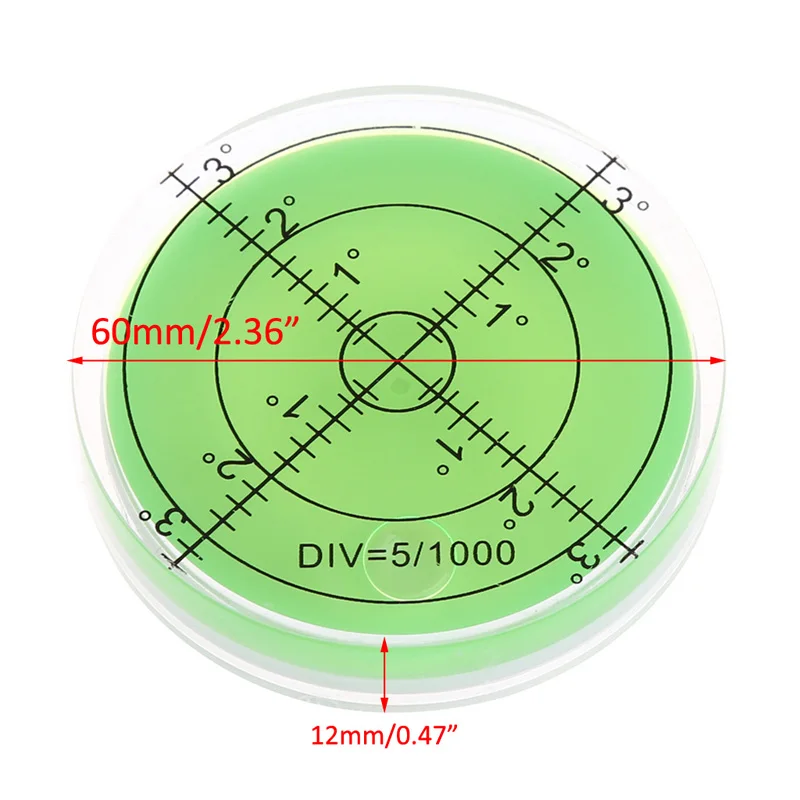 Precision Spirit Bubble Level Degree Mark Surface Round Circular Measuring Kit