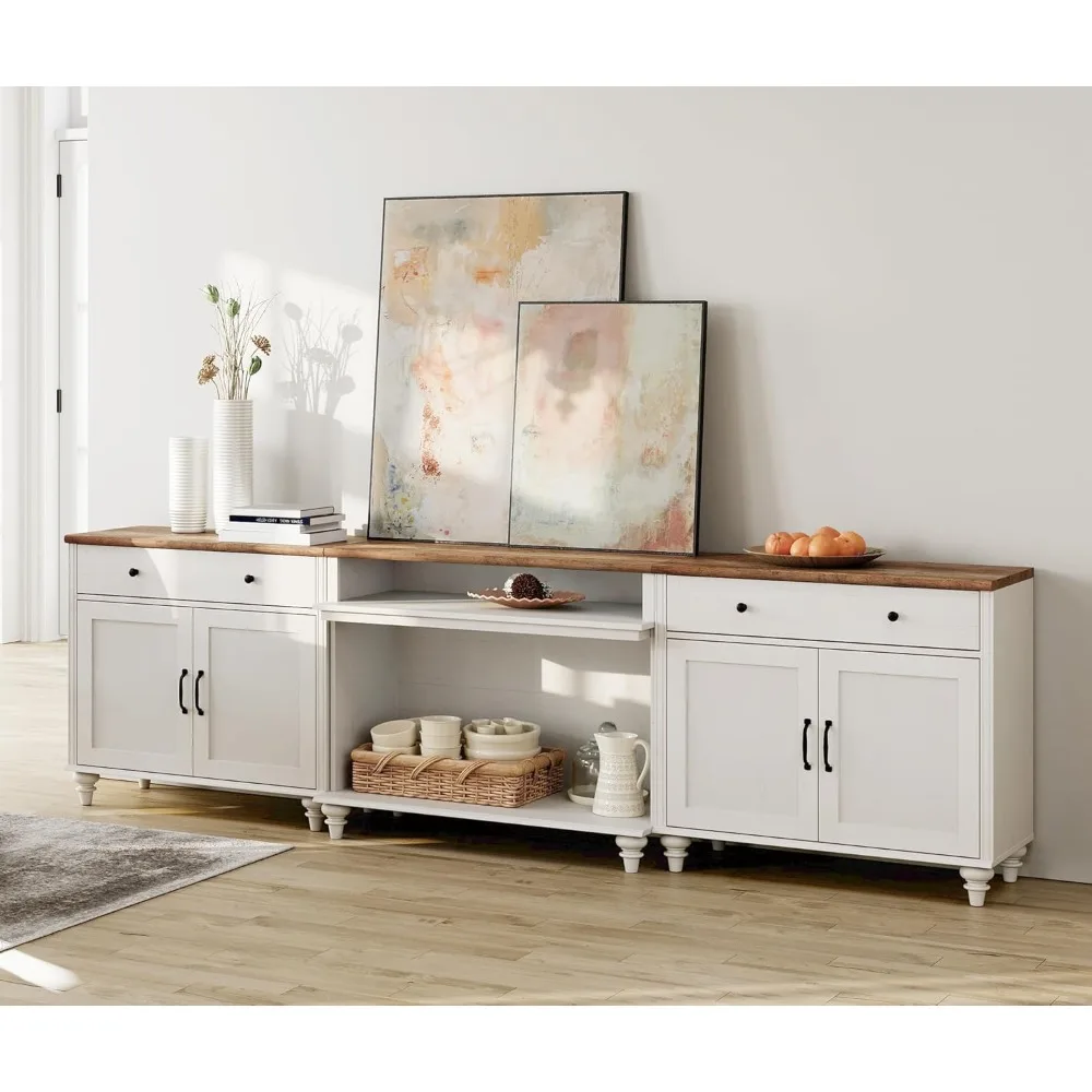 

WAMAPT Buffet Cabinet with 4 Doors and 2 Drawers, Large Coffee Bar Tables Wood Kitchen Storage Cabinets, Modern Farmhouse Sidebo