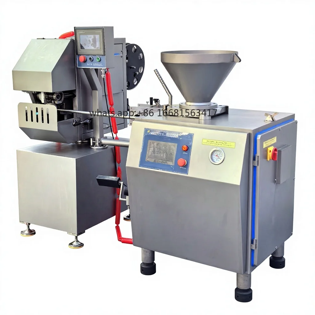 Factory Direct SalesAutomatic Stainless Steel Commercial Meat Processing Machine Sausage Stuffer & Clipper Motor Pump 300kg/h Ca