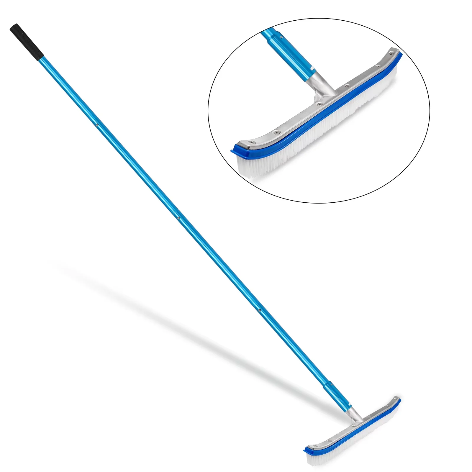 

SANLIKE Swimming Pool Brush, Adjustable with 6.7ft Polished Aluminium Pole, for Swimming Pool Skimmer Net Cleaning Tools