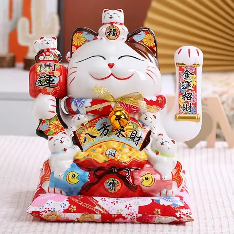 12-Inch Lucky Cat Home Decoration Automatic Hand-Shaking Insurance Counter Bank Store Business Opening Gifts Gifts