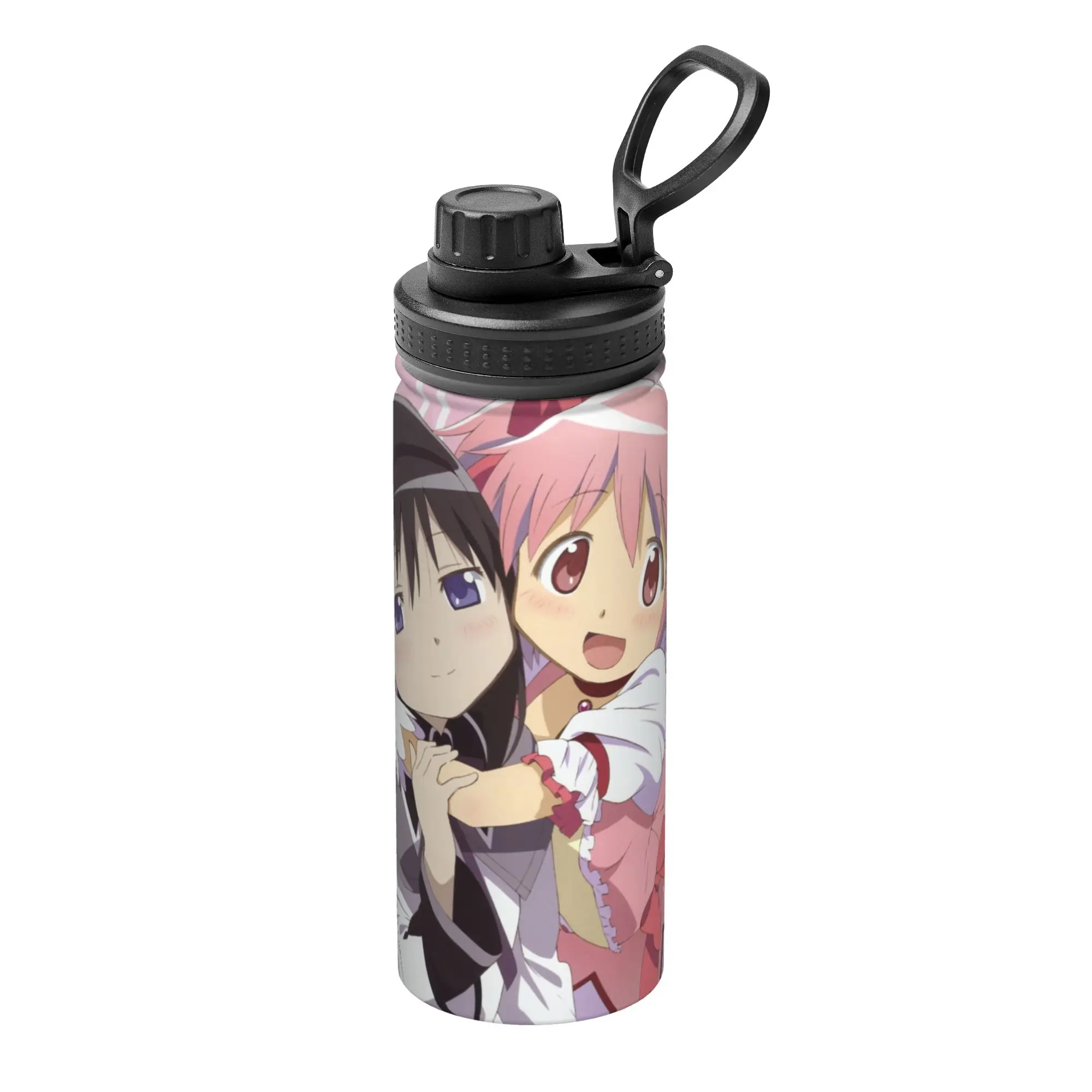 Termo Deportivo Aislado de 18 oz con Diseño de Puella Magi Madoka Magica, Taza para Café, Termo para Oficina y Hogar, para Bebidas Frías y Calientes