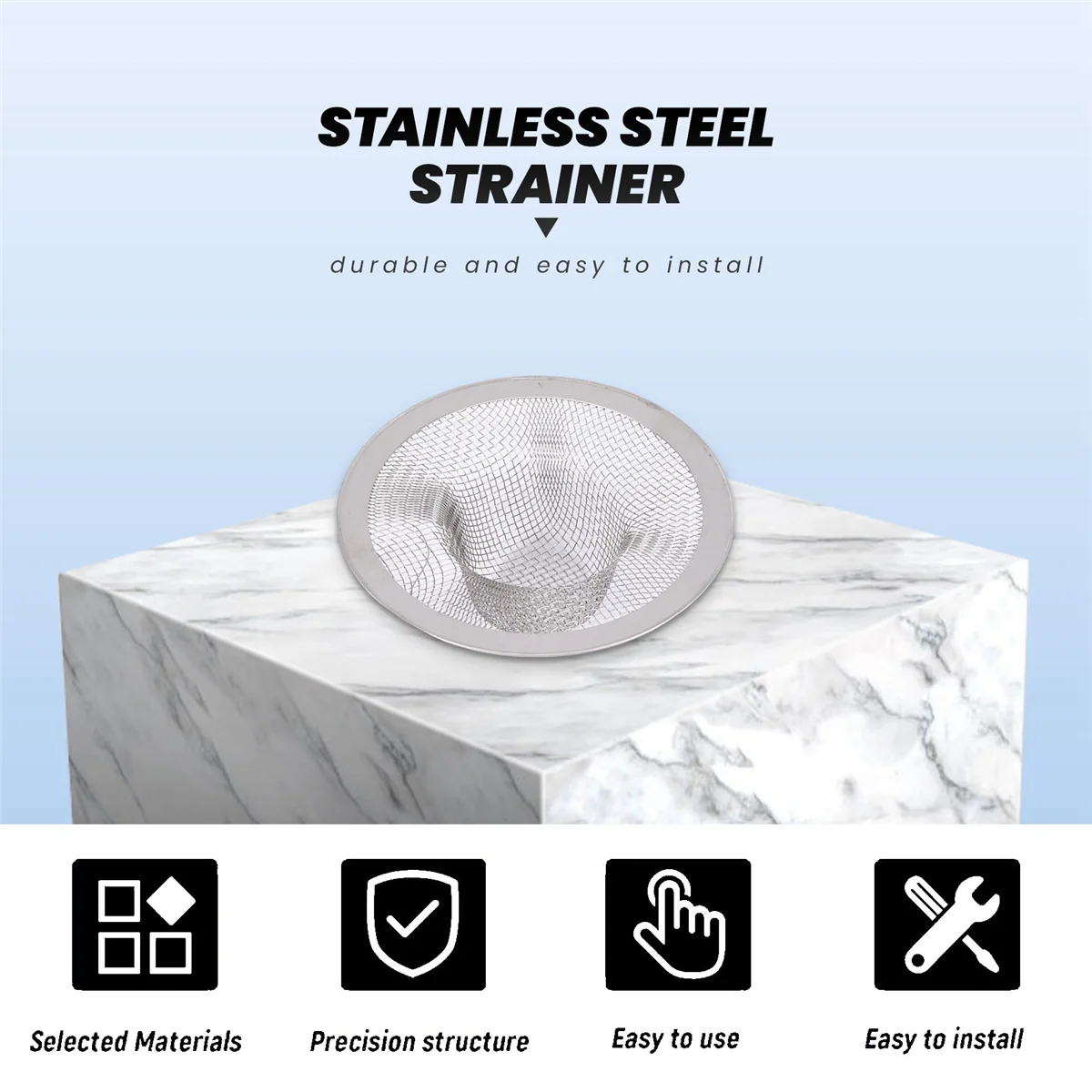 الفولاذ المقاوم للصدأ تجفيف حوض تصفية شبكة مصفاة حوض 3.5 بوصة القطر العلوي HOT