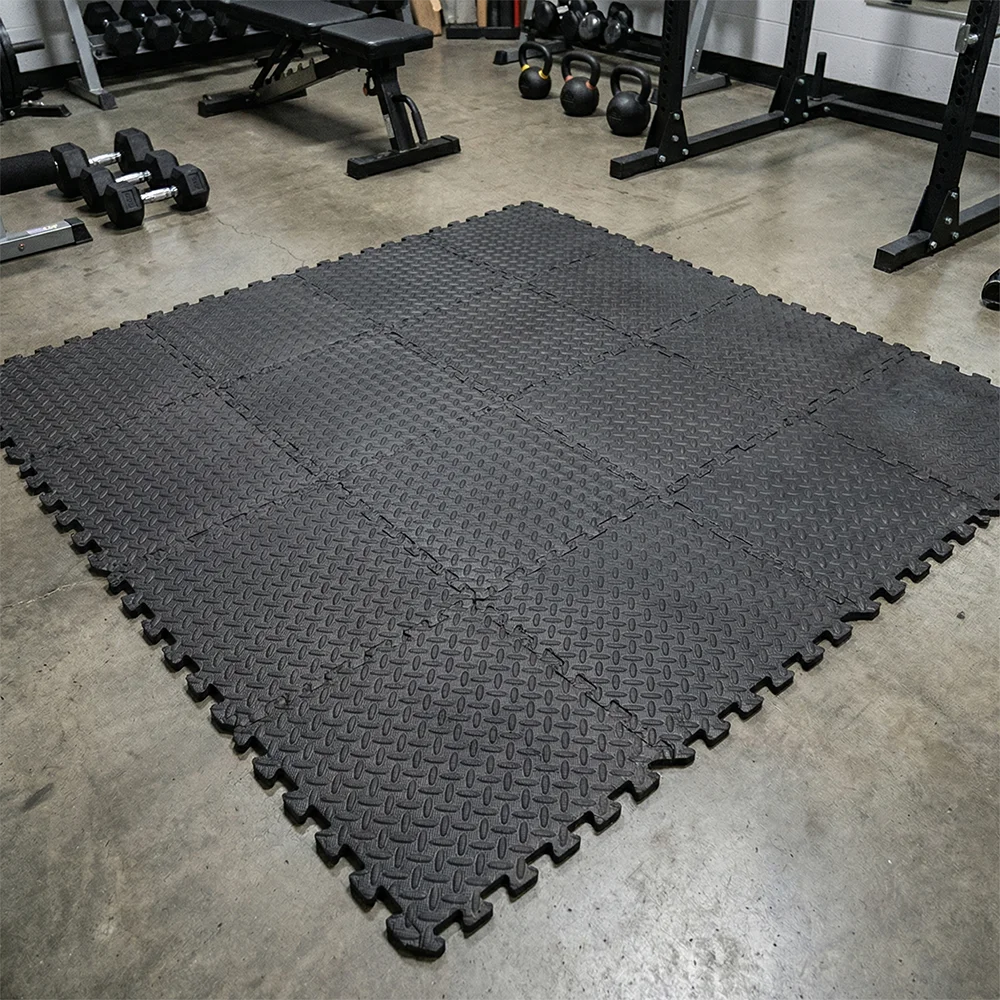 3/6/9/12/16 Piezas de Losetas de Espuma EVA para Piso, 30x30x1CM, Tapete de Piso Encastrable Multiusos, Tapete de Gimnasio Tipo Rompecabezas para Interiores, Gimnasio y Hogar