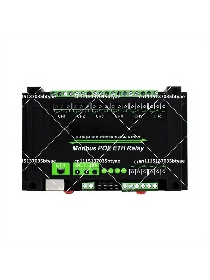 8-Ch Ethernet Relay Module, Modbus RTU/TCP Protocol, PoE Port Communication, with Isolation and Protection