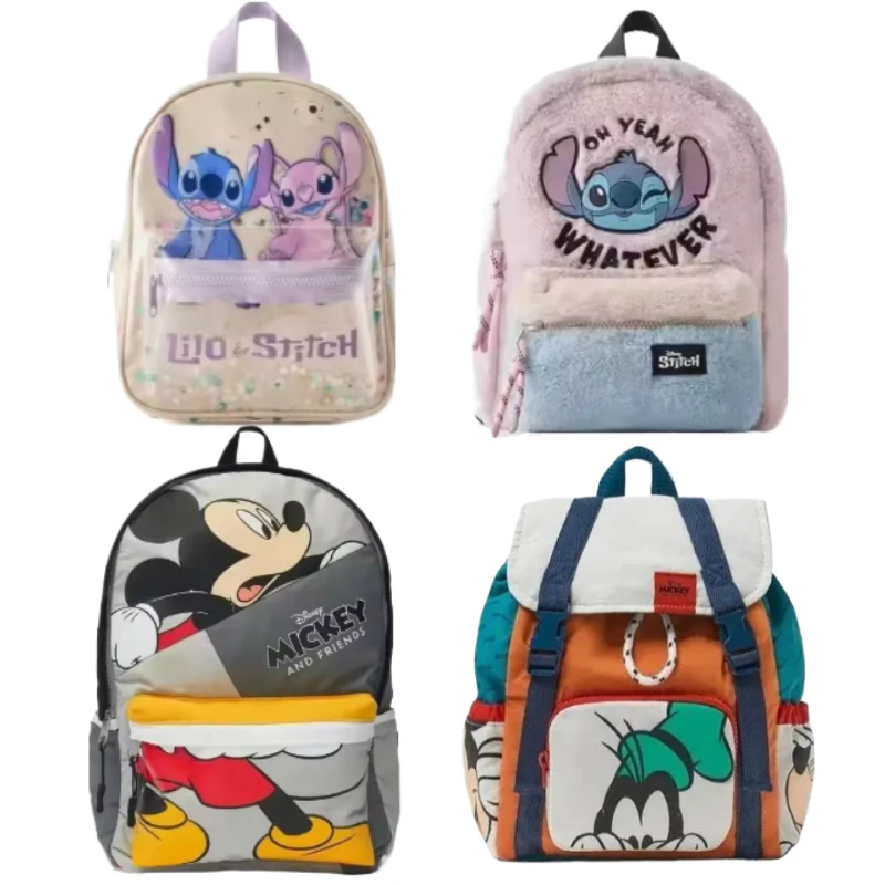 

Disney Cartoon Mickey Mouse Cute Fashion Backpack Women's Minnie Canvas School Bag Fashion Large Capacity Backpack Girls Mochila