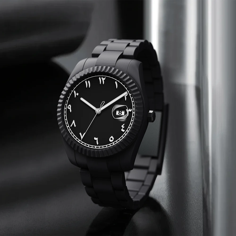 Merkhorloges voor heren Arabische cijfers Horloges Quartz-horloges voor heren Datum Lichtgevende datum Kalenderhorloges Waterdicht