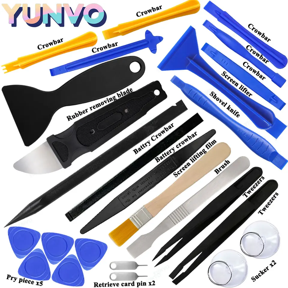 Kit Universal de Herramientas de Apertura de Pantalla, Espátulas de Plástico para Desmontaje para iPhone, Teléfonos Móviles y Reparación de Portátiles 2