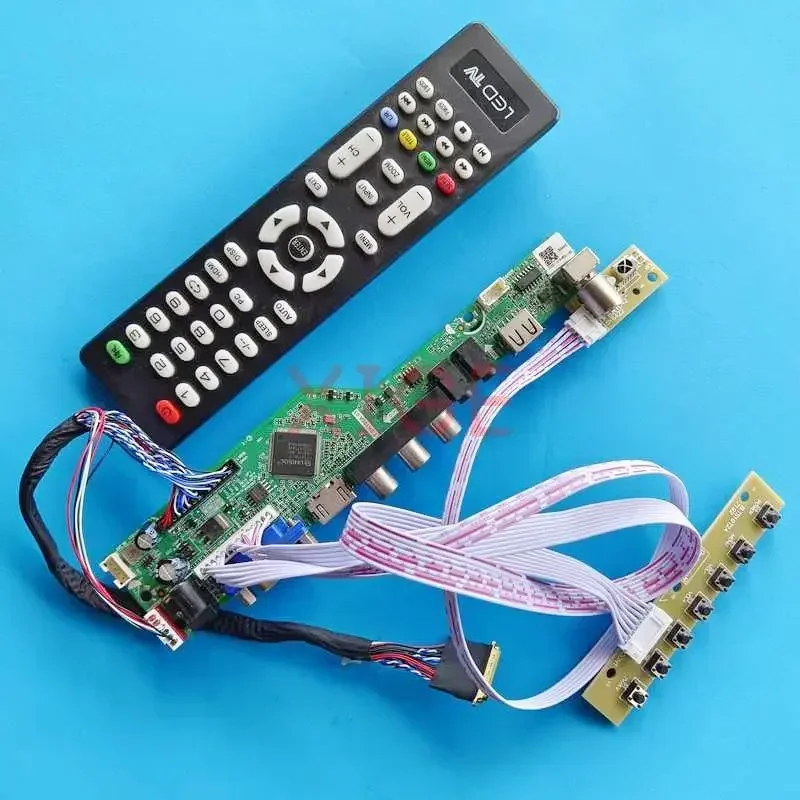 Kit DIY Driver Controller Board For LTN156AT09-B02/H01/H02/H03 Laptop Screen Analog TV HDMI+VGA+AV+USB 40Pin LVDS 1366x768 15.6