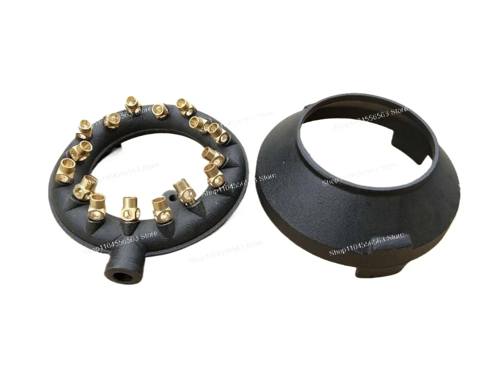   Quemador de chorro de propano con 16 boquillas de latón, quemador de gas de alta potencia de hierro fundido para una cocina eficiente  