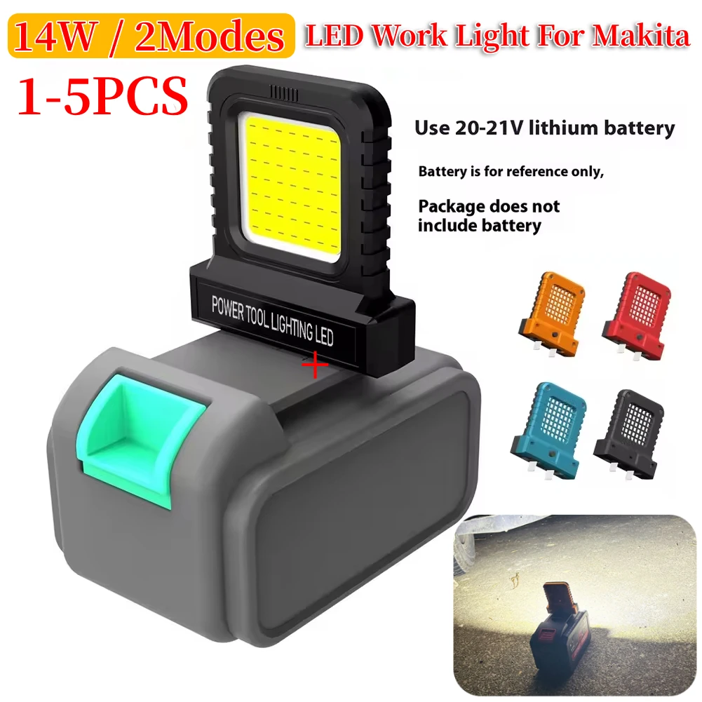 1-5PCS Power Tool Accessories LED Work Light Adjustable Socket Spacing Battery Lamp High Brightness LED Bulbs Excluding Battery