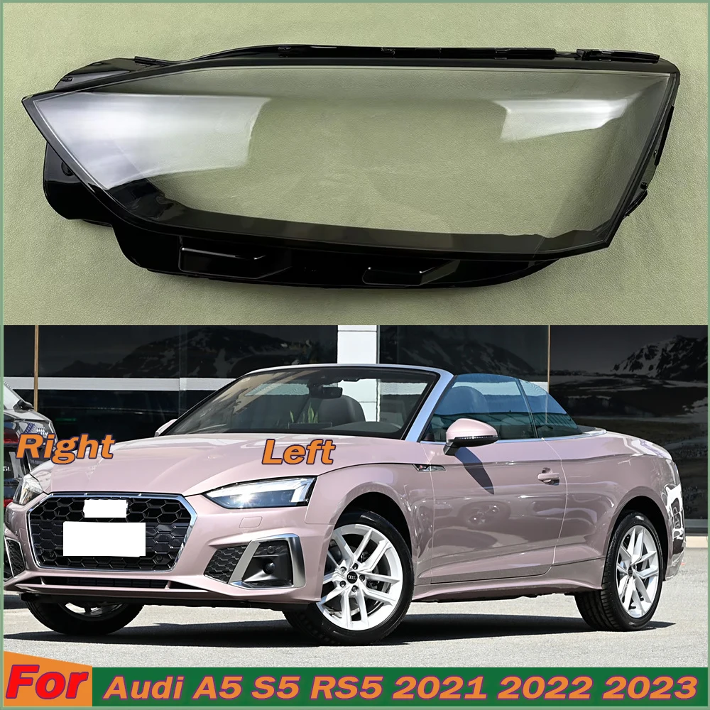 

For Audi A5 S5 RS5 2021 2022 2023 Headlight Lens Cover Transparent Lampshade Headlamp Shell Plexiglass Auto Replacement Parts