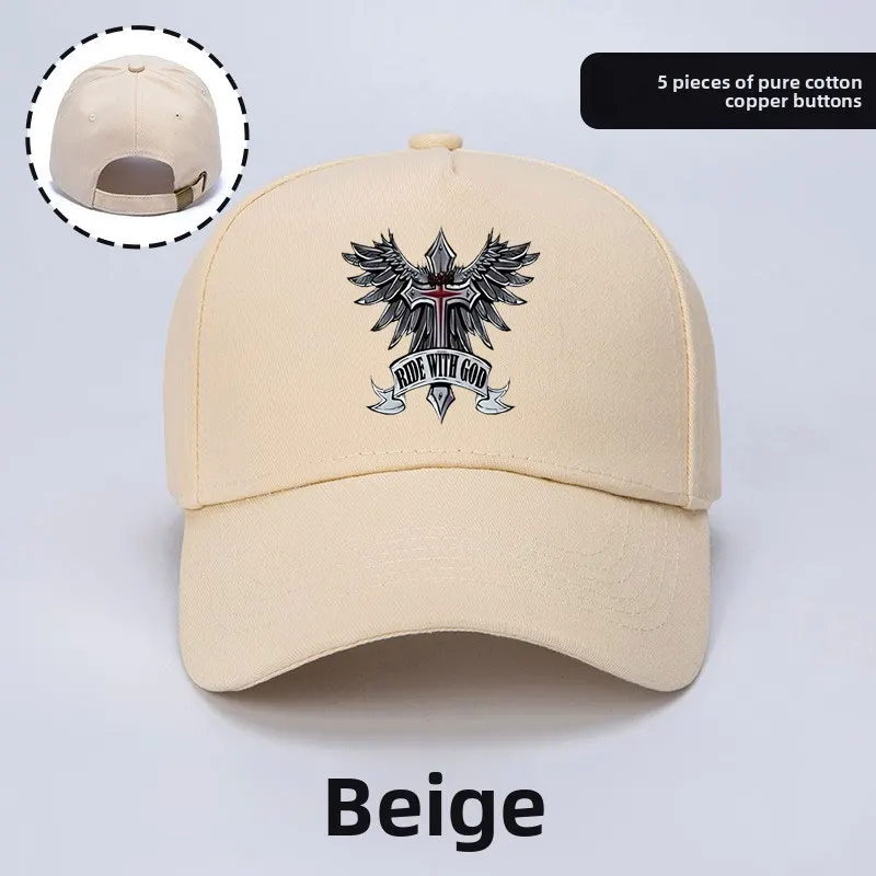 Summer Ride With God Cross Wing Printed Baseball Cap Unisex Adjustable Men Women Sport Trucker Hat Quality Personalized Caps