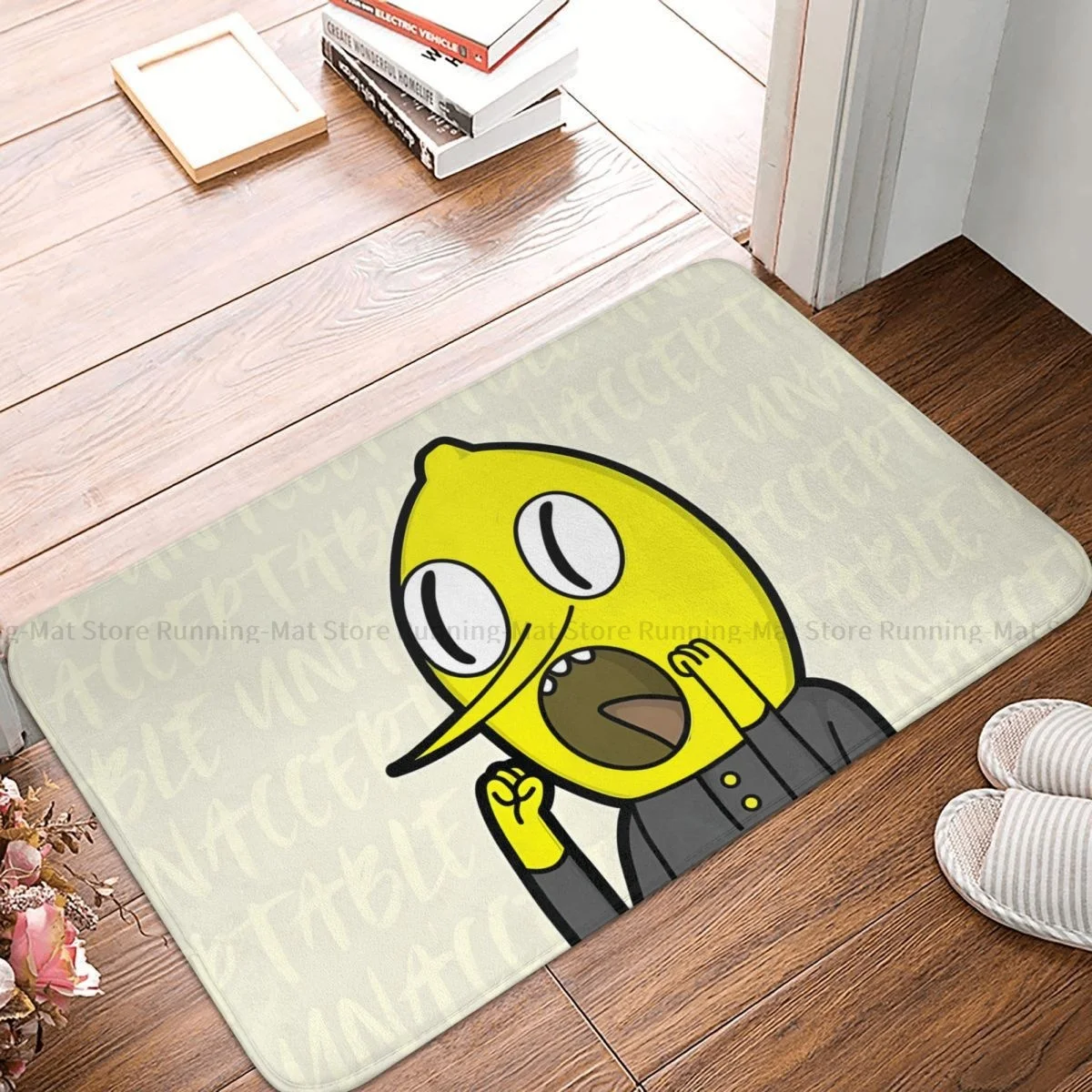 Adventure Time Animation Cartoon Non-slip Doormat UNACCEPTABLE By Lemongrab Bath Bedroom Mat Welcome Carpet Home Pattern Decor