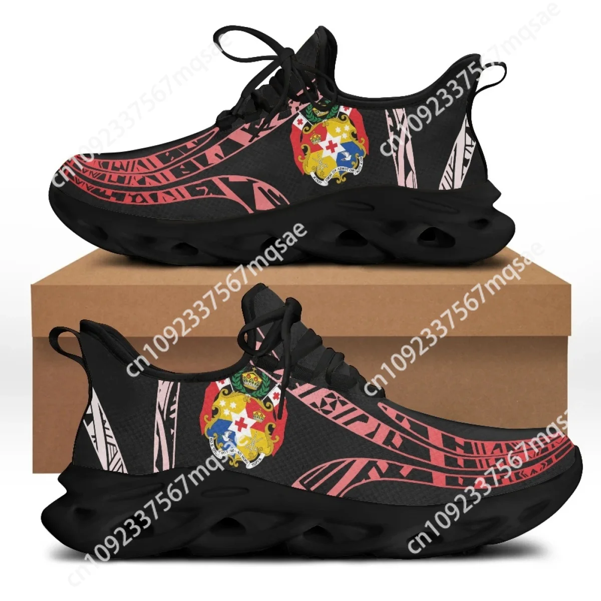 Custom Polynesia Tonga Design Mens Sneakers Soft Mesh Upper Vamp Outdoor Casual Lace-up Flats Footwear Sneaker tenis de mujer