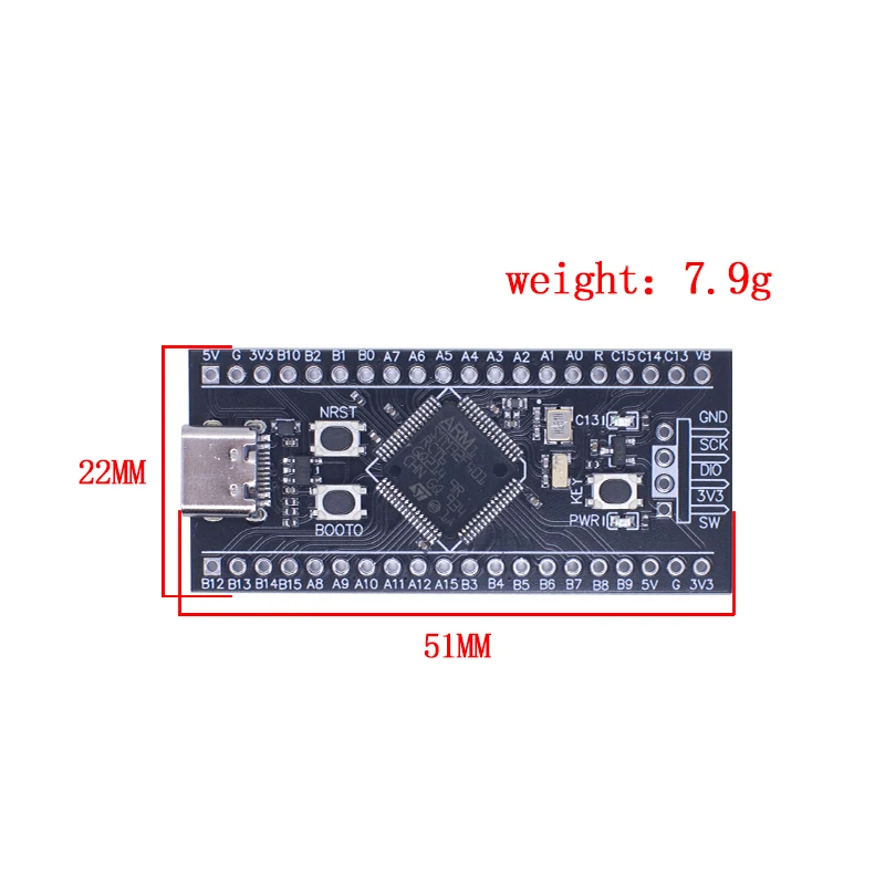 STM32F401RCT6 Minimum System Development Board STM32 ARM Core Learning Board Module Type-C Port