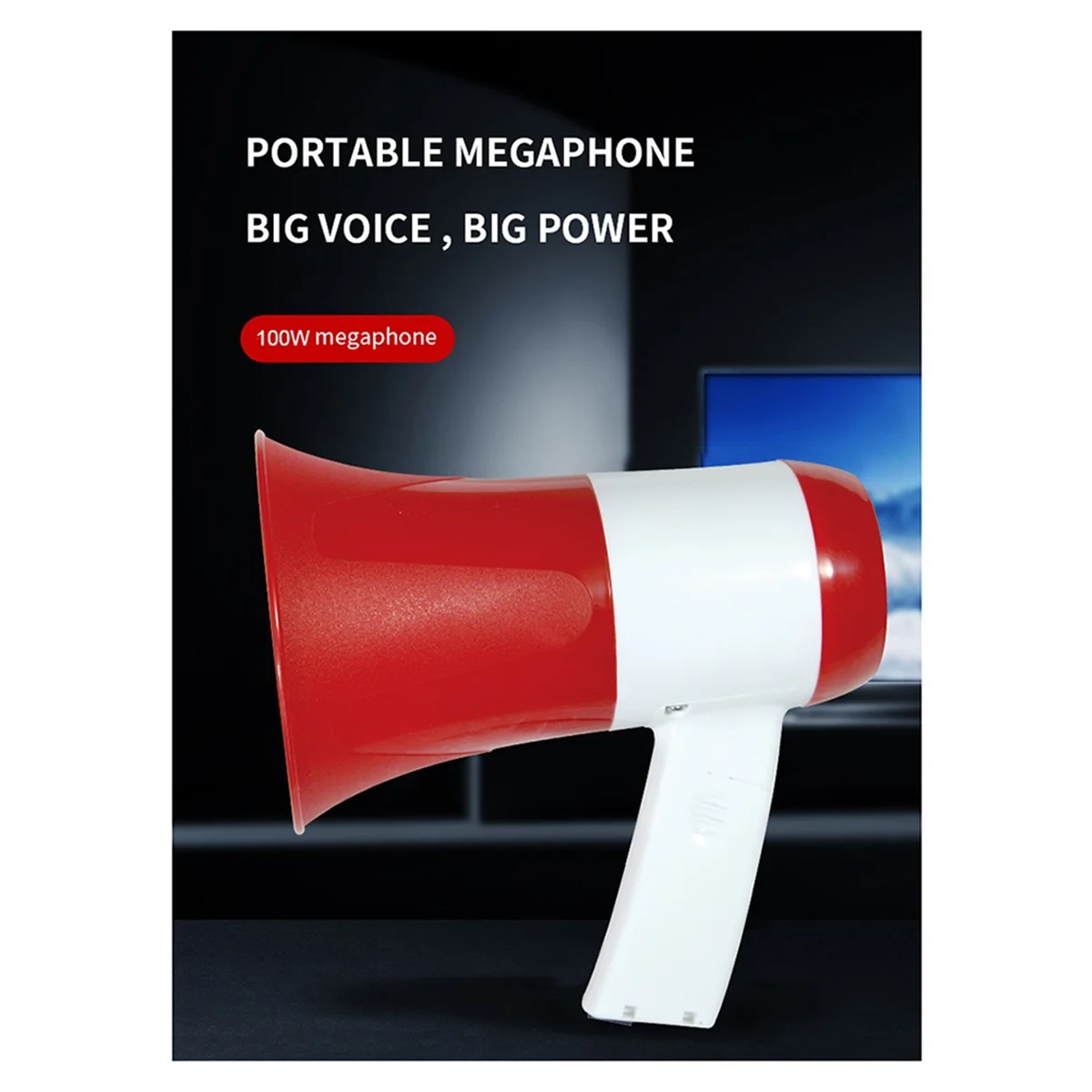

A20M New Speaker 100W Power Portable Bullhorn Voice Siren/Alarm Modes Volume Control USB Flash Drive TF Card BT