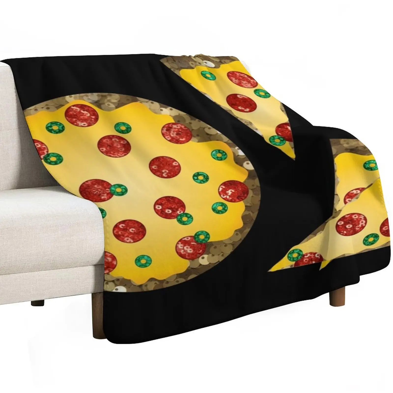 sequin print pizza Throw Blanket blankets ands Hair Kid'S Flannels Quilt Bed linens Blankets
