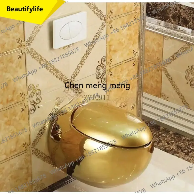 

M07 Gold hanging toilet wall hanging toilet concealed hidden hanging household wall row ceramic toilet