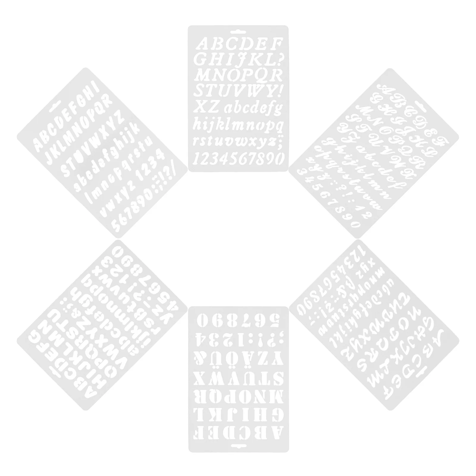 6 قطعة استنسل تتبع الأبجدية قوالب حروف بلاستيكية قابلة لإعادة الاستخدام لرسم اللوحة على قماش الجدران الخشبية سجل القصاصات الحرفية #1