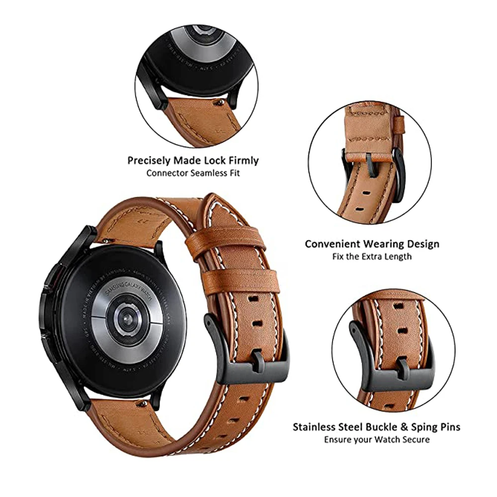 Straps for Huawei Watch GT2 GT 3 GT3 Pro 42mm 46mm Leather Band for Honor Magic Watch 2 46mm 20 22mm Smart Wristband Bracelet - Image 2