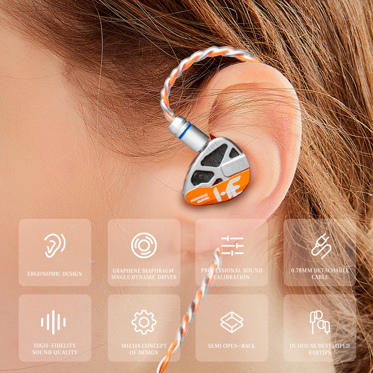 HE XIAO QIAO 10mm Graphene Diaphragm Dynamic In-Ear Headphones