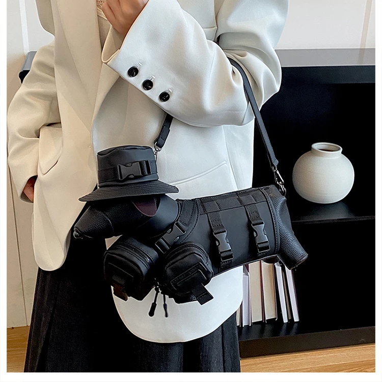 2026 Novelty 3D Dachshund Shaped Bag for Women with Mini Hat Buckle Design Cartoon Crossbody Streetwear Fashion Shoulder Purse