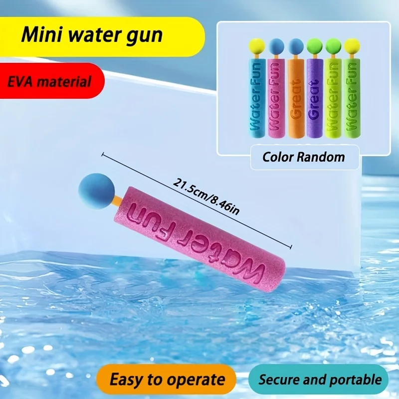 Mini pistolas de agua de cuatro tiradores de 4 piezas, material EVA, juguetes de pistola de agua de espuma para playa de verano al aire libre, adecuados para fiestas en la playa y en la piscina