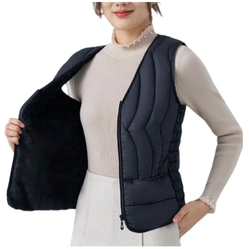 Womens Sleeveless Fleece Lined Vest Lightweight Warm Casual Outerwear Designed for Layering in Variable Temperature Environments