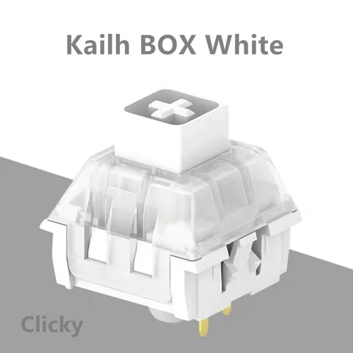 Kailh Box-interruptor blanco para teclado mecánico personalizado, 3 pines, 55g, caja táctil clicky, interruptor para juegos SMD RGB blanco, intercambio en caliente