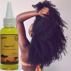 El aceite de argán puro Layden hidrata y condiciones de las raíces y las hebras del cuero cabelludo para ayudar a apoyar el cabello grueso, completo y de aspecto saludable