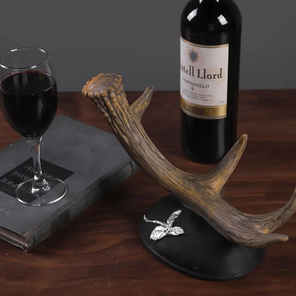 Resin Antler Tabletop Bottle Holder Elegant Display Stand Wine Rack Creative Wisky Holder for Beverage Storage Stand Best Gift