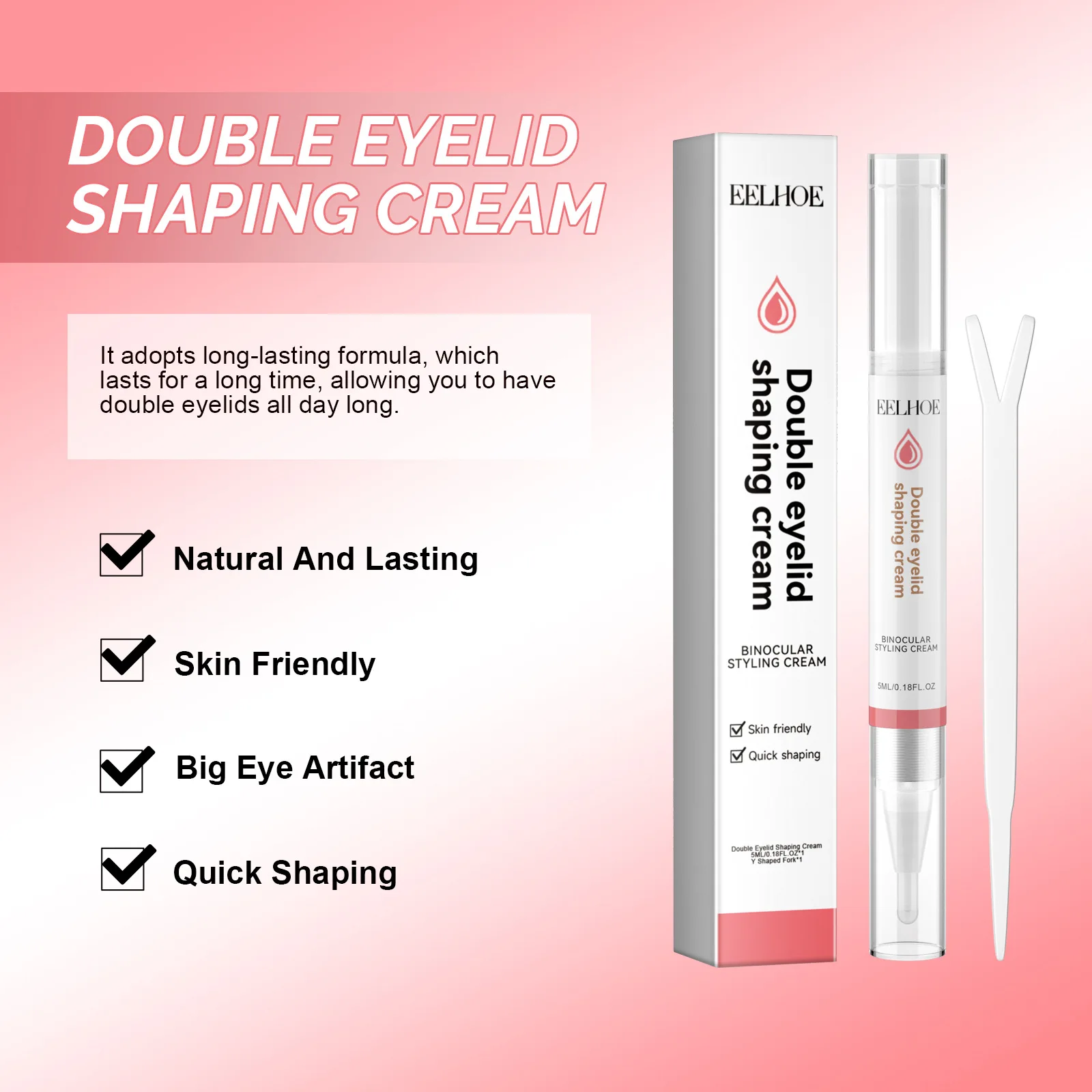 Double Eyelid Shaping Cream Natural Traceless Invisible Eyelid Lifting Setting Cream Lasting Eyelid Styling Magic Make up Tools