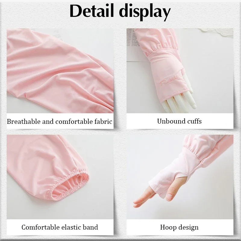 Protector solar suelto de verano para conducir, manga de seda helada, manga de protección UV de longitud larga para mujer, guante para brazo, mangas de hielo, protección UV