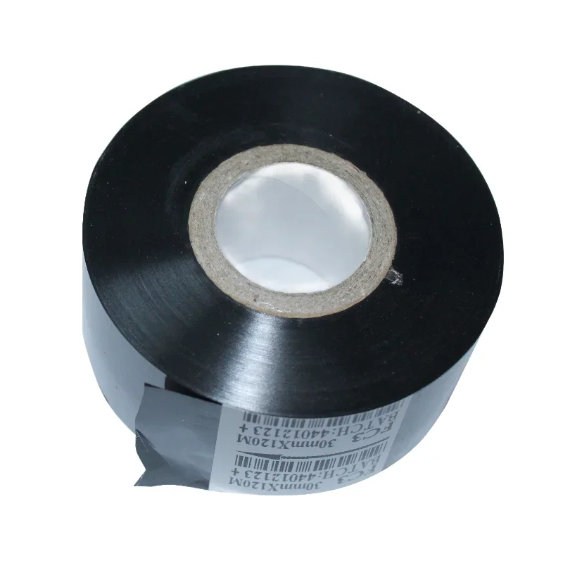 Black Ribbon Roll for Code Stamping Machine Width 30mm Length 100m Hot Stamping Tape Thermal Printer Accessory