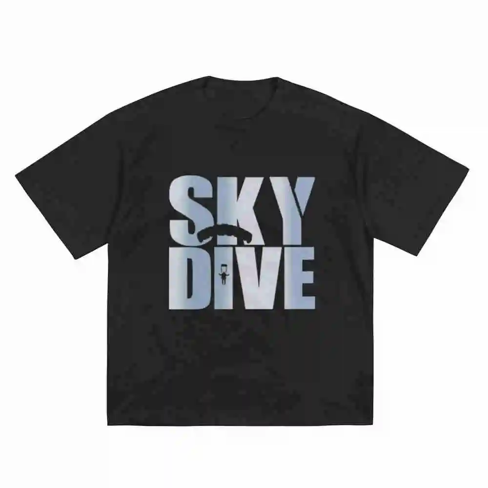 Skydive Skydiving Thrill Seekers Short Sleeve Tee 100% Cotton T-Shirt