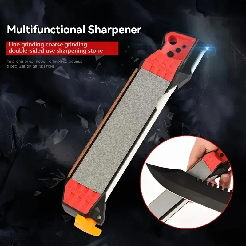 Portable Home Whetstone Multi-Function Adjustable Manual Knife Sharpener Hand-Held Tool Grinder With Double Scrub